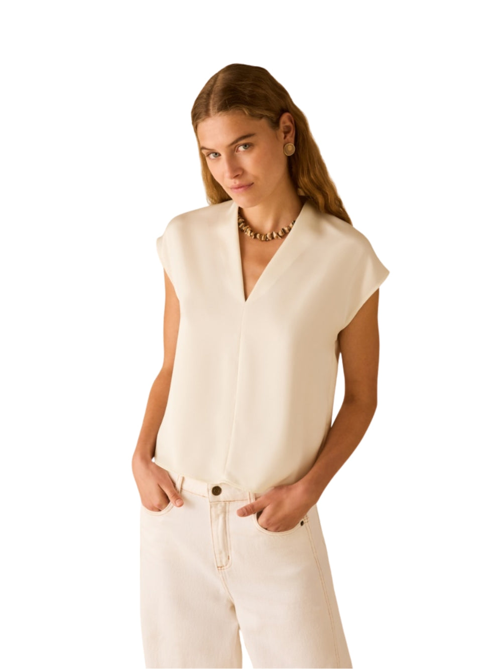 Camicia Penny Black donna in raso - Avorio