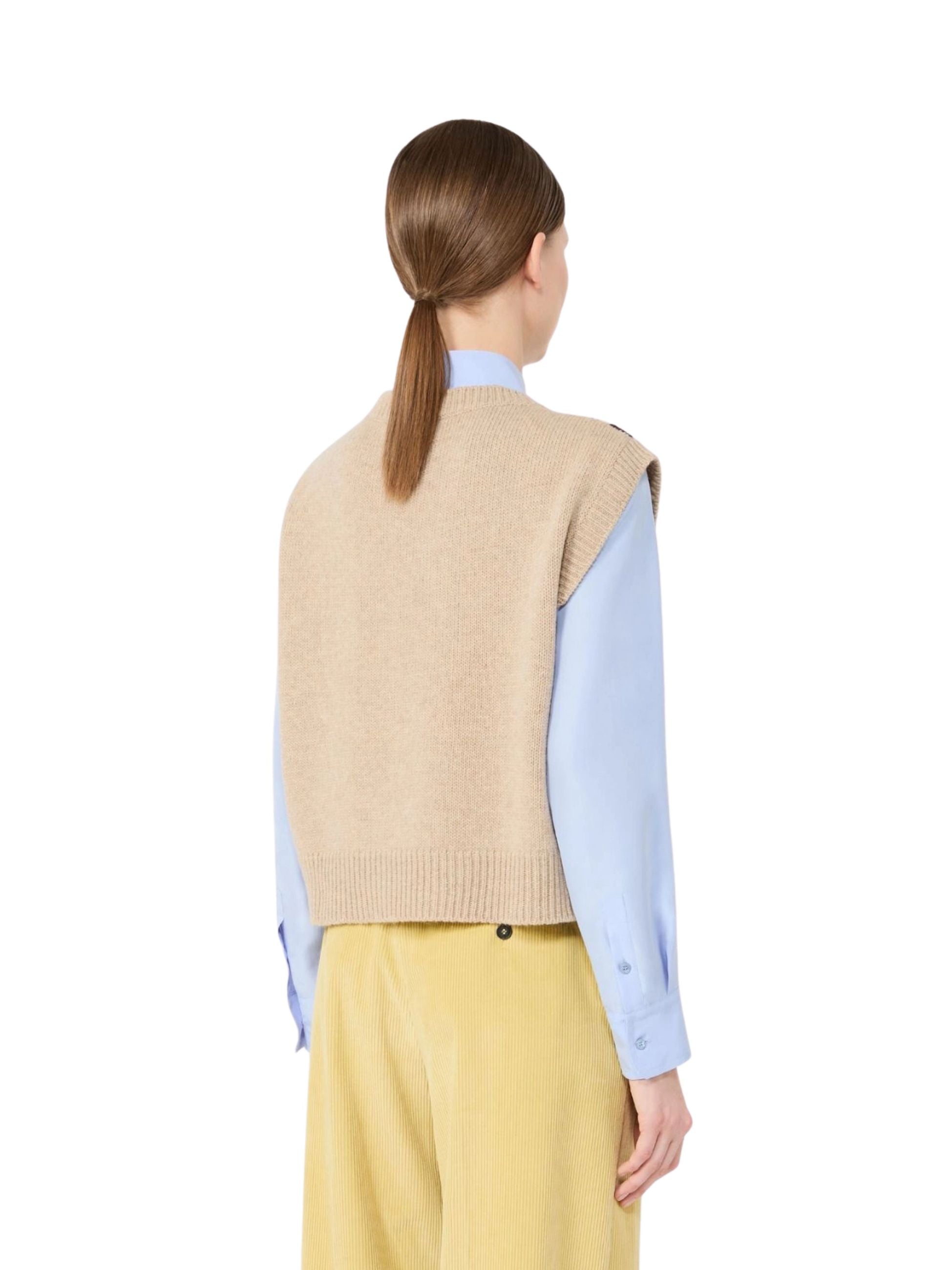 Gilet Weekend Max Mara donna lavorazione jacquard - Verde