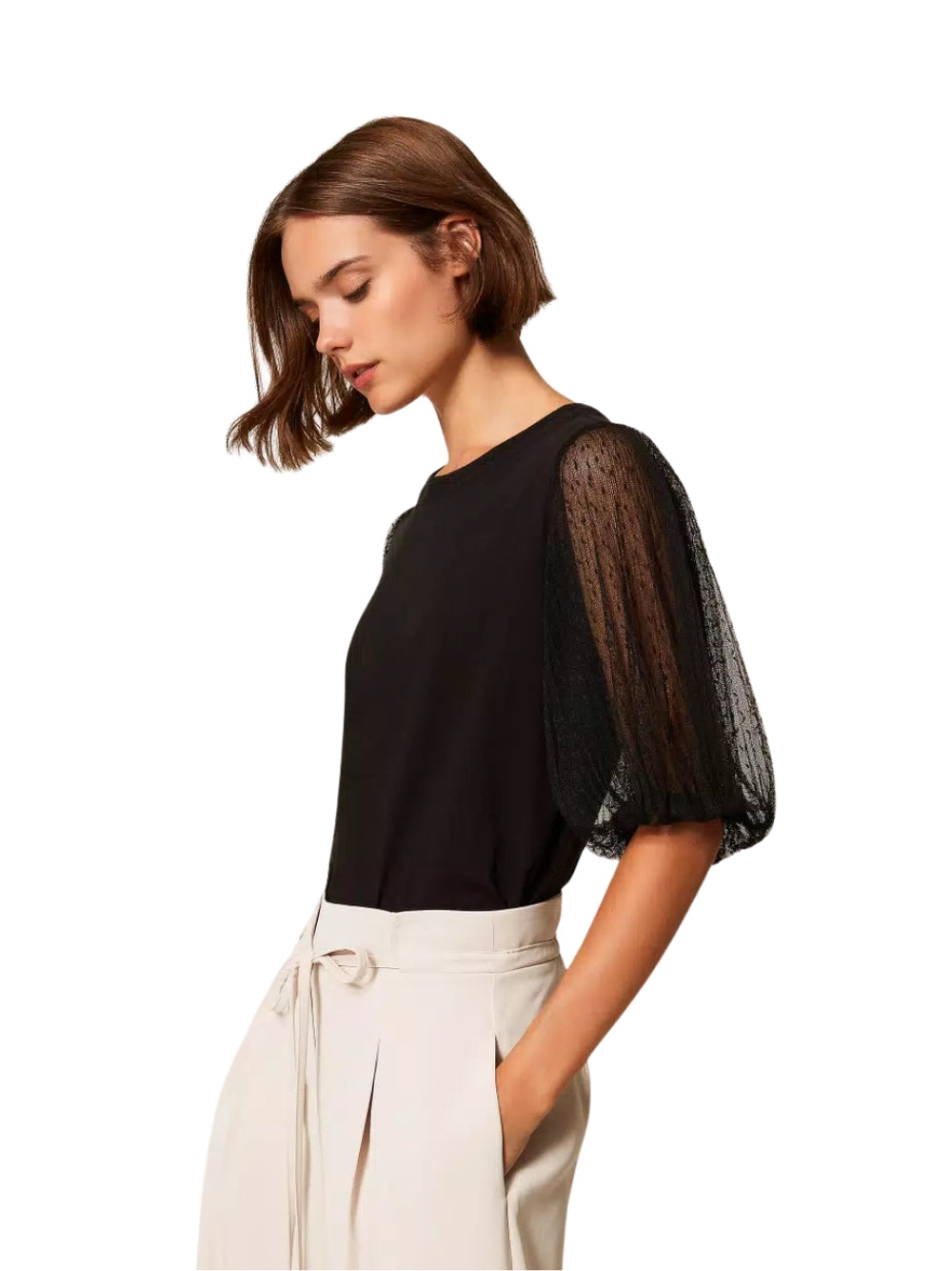 T-Shirt Con tulle Twinset