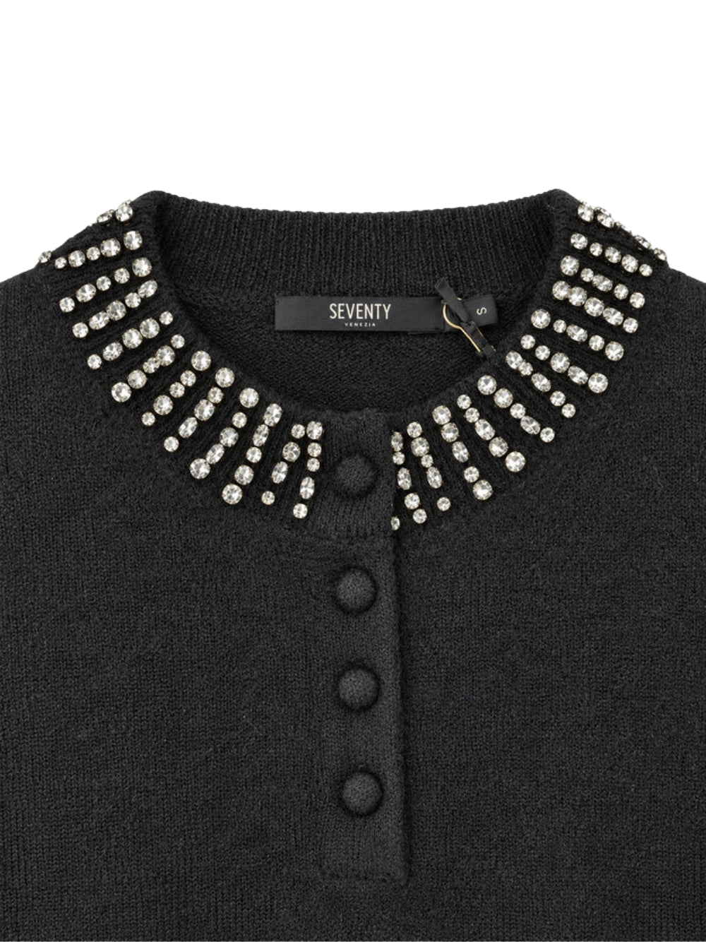 Maglione Seventy donna con pietre - Nero