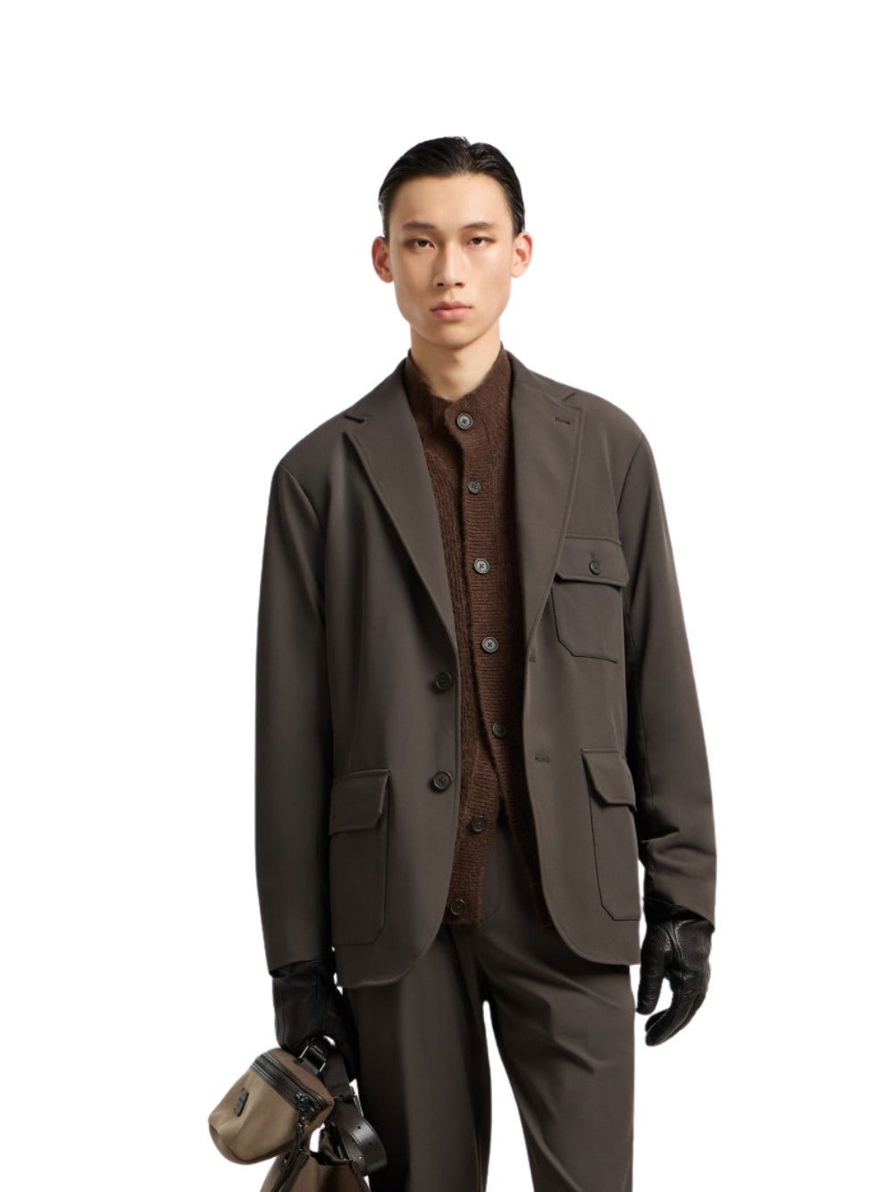 Giacca Emporio Armani uomo in twill di nylon - Grigio