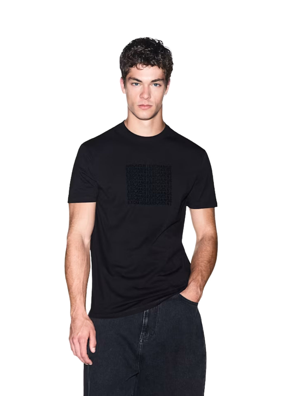 T-Shirt Armani Exchange uomo in cotone - Nero
