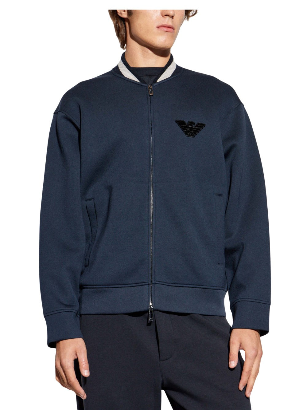 Giacca Emporio Armani uomo in double jersey - Blu
