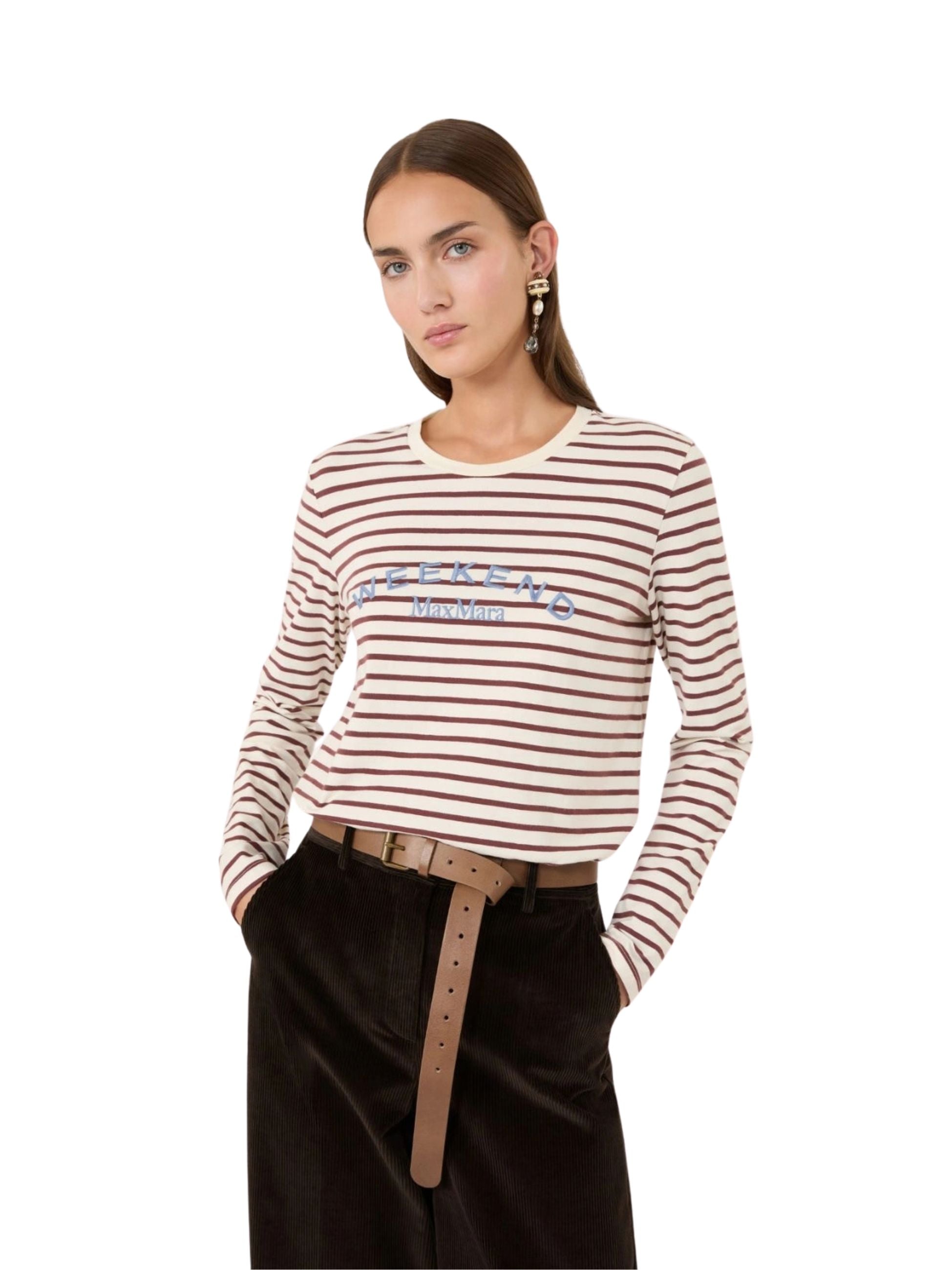 Maglia Weekend Max Mara donna a righe - Avorio