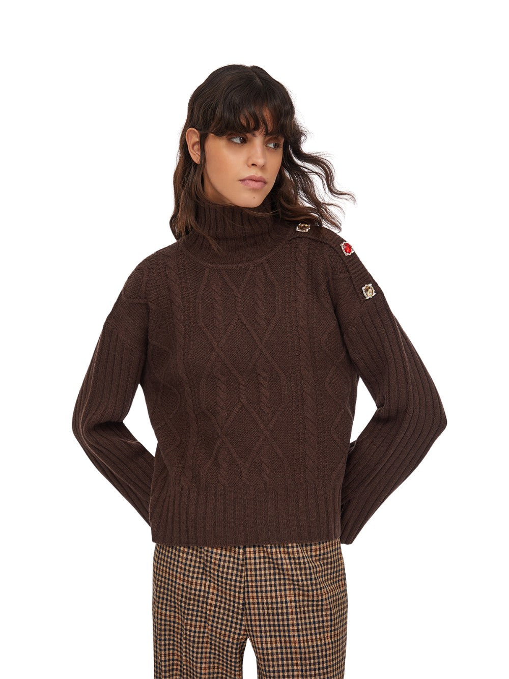 Maglione Liu Jo donna a dolcevita - Cioccolato