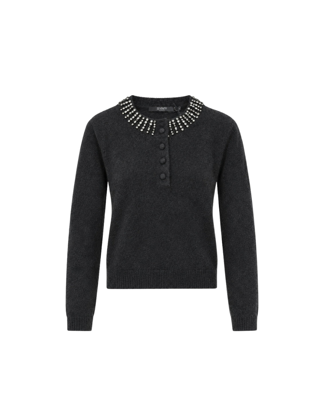 Maglione Seventy donna con pietre - Nero
