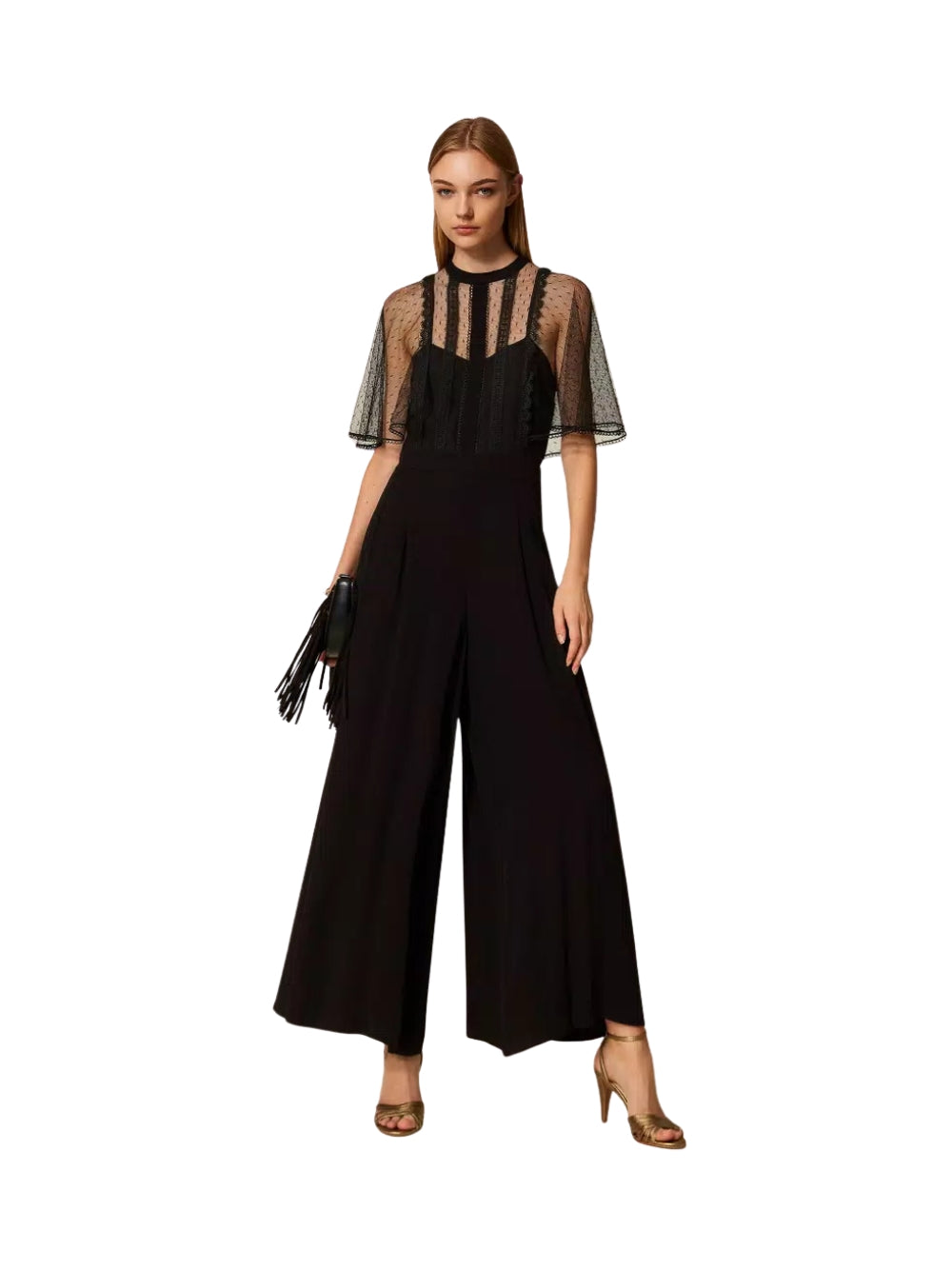 Tuta in crepe e plumetis Twinset