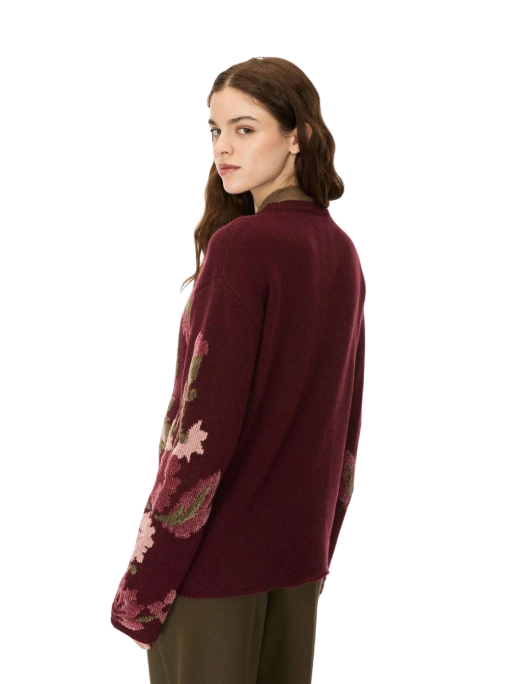 Maglione Iblues donna con lavorazione - Bordeaux