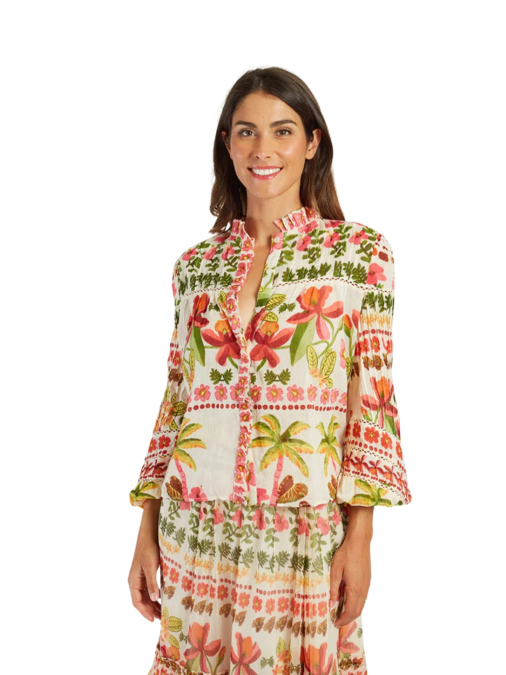 Camicia Rene Derhy donna con stampa - Bianco