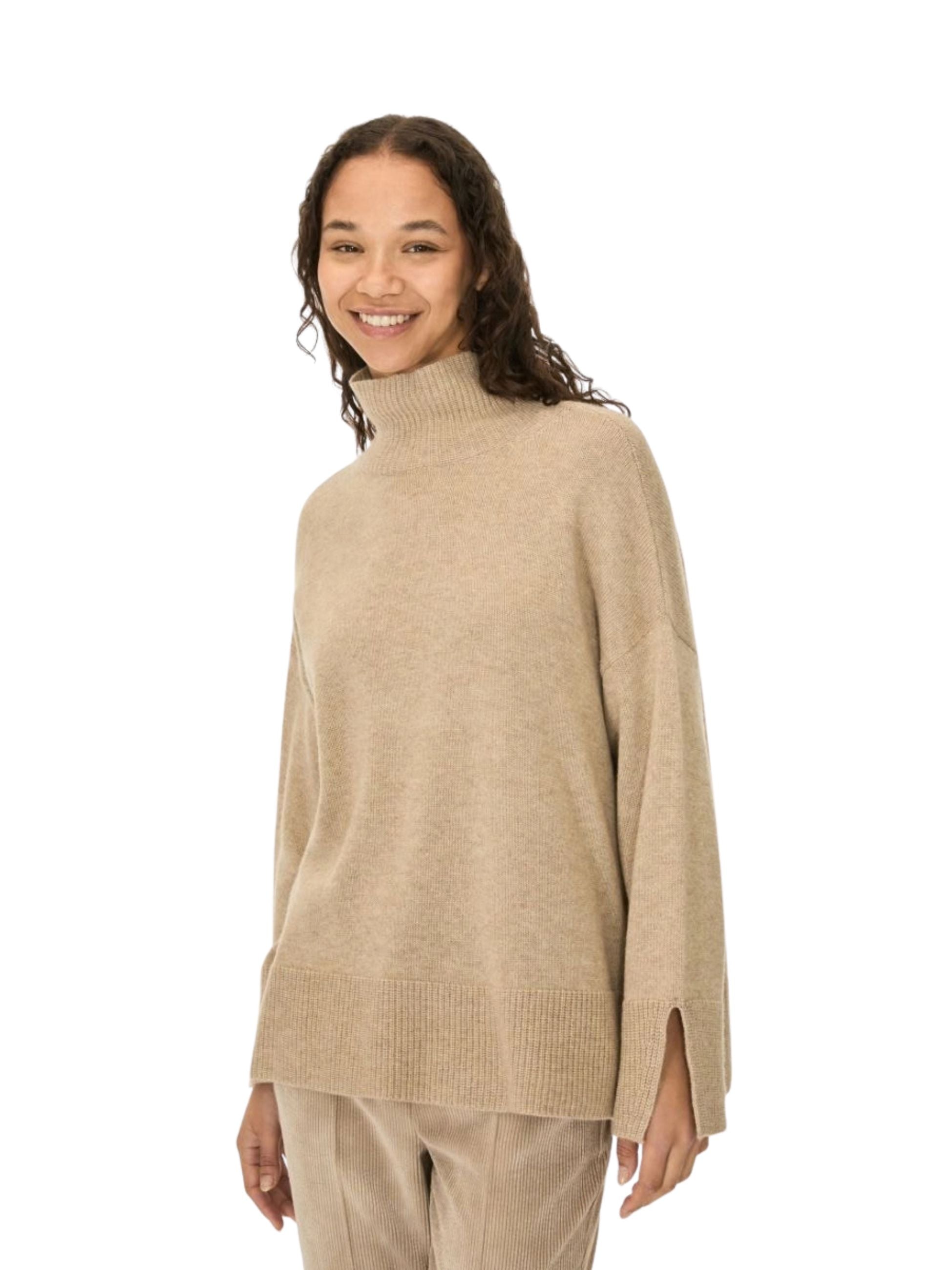 Maglione Iblues donna a collo alto - Tortora