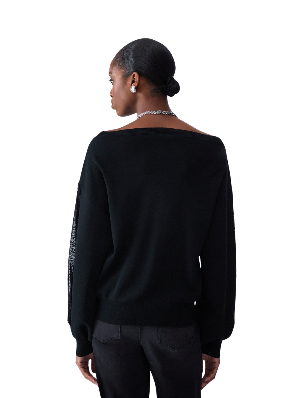 Maglione Liu Jo donna con scollo ampio - Nero